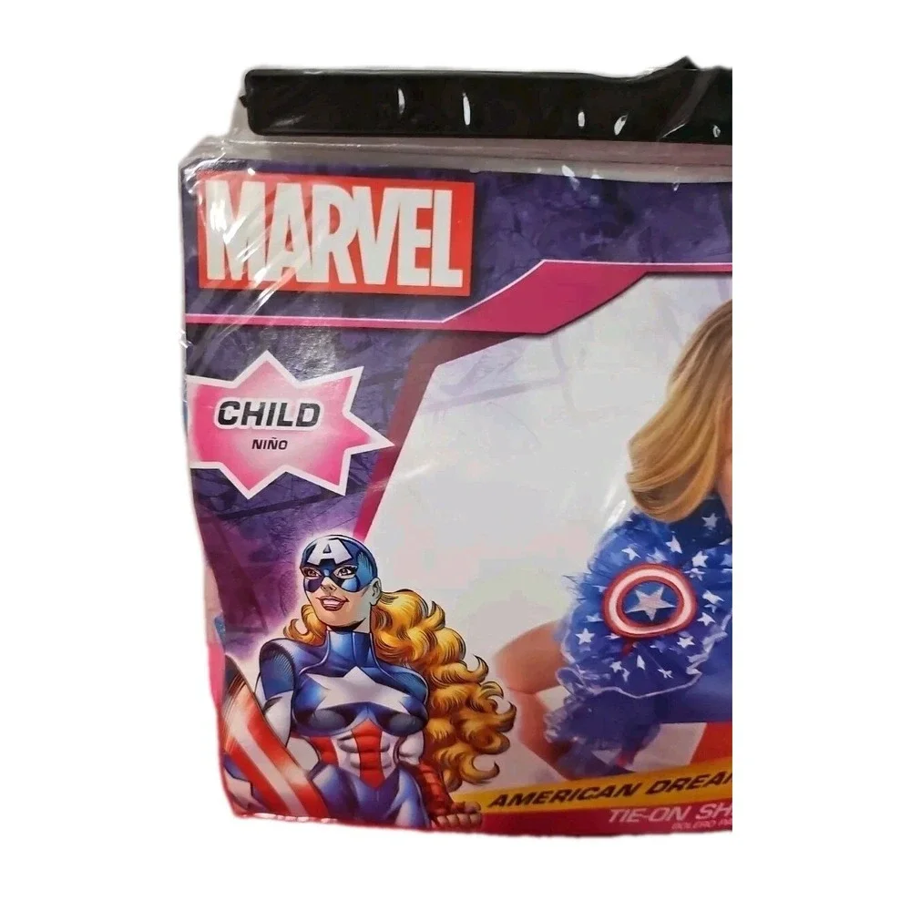 Marvel Child American Dream Tie On Shrug‎ Boa Costume Fancy Halloween - Picture 3 of 7